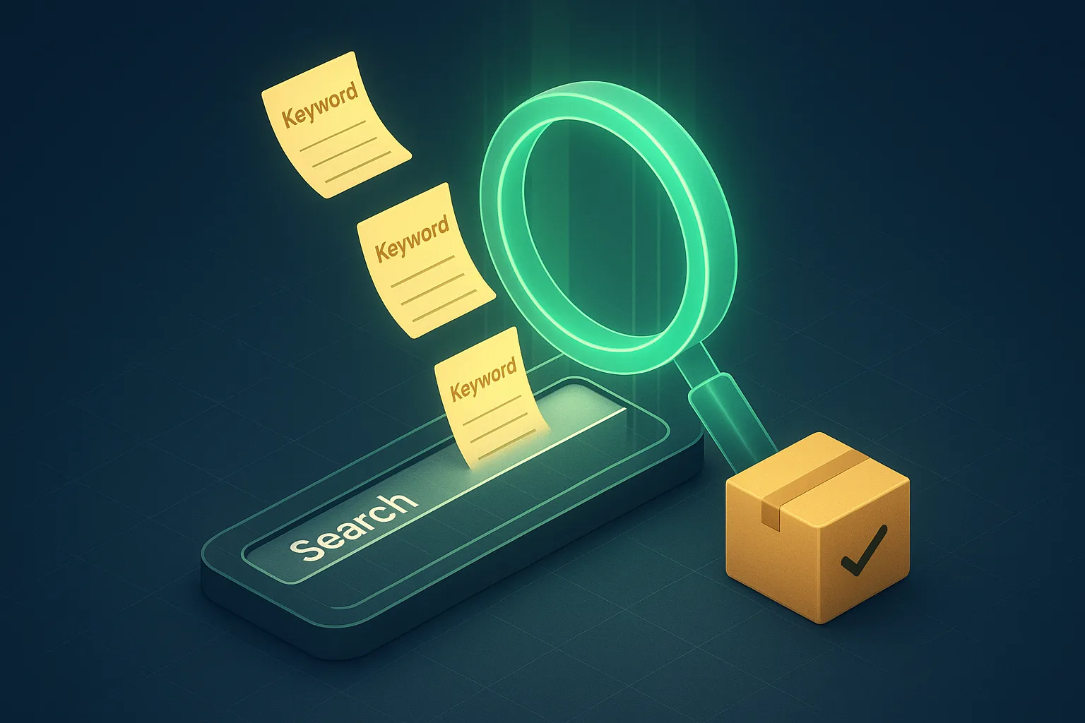 Amazon keyword research magnifying glass validating a product before sourcing with a free Helium 10 hack